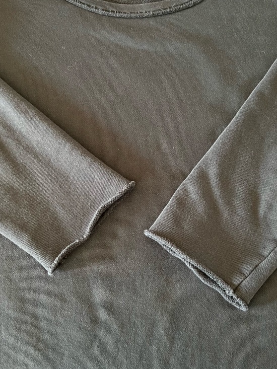 Eileen Fisher Organic Cotton Terry Tunic Black Small Boxy Oversized Raw Edge - Picture 8 of 11